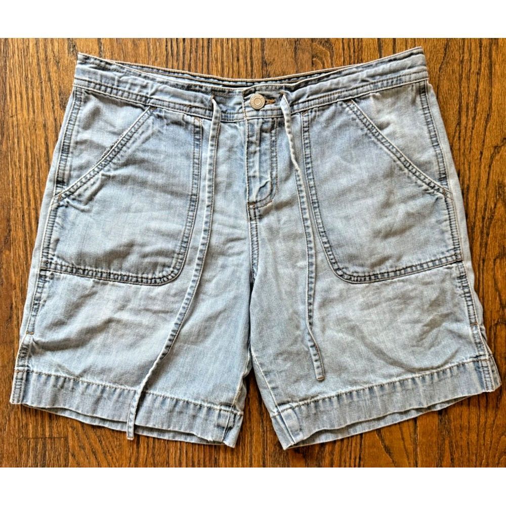 London Jean Shorts Women Size 6 Blue Light Wash Denim‎ 7" Inseam Vintage